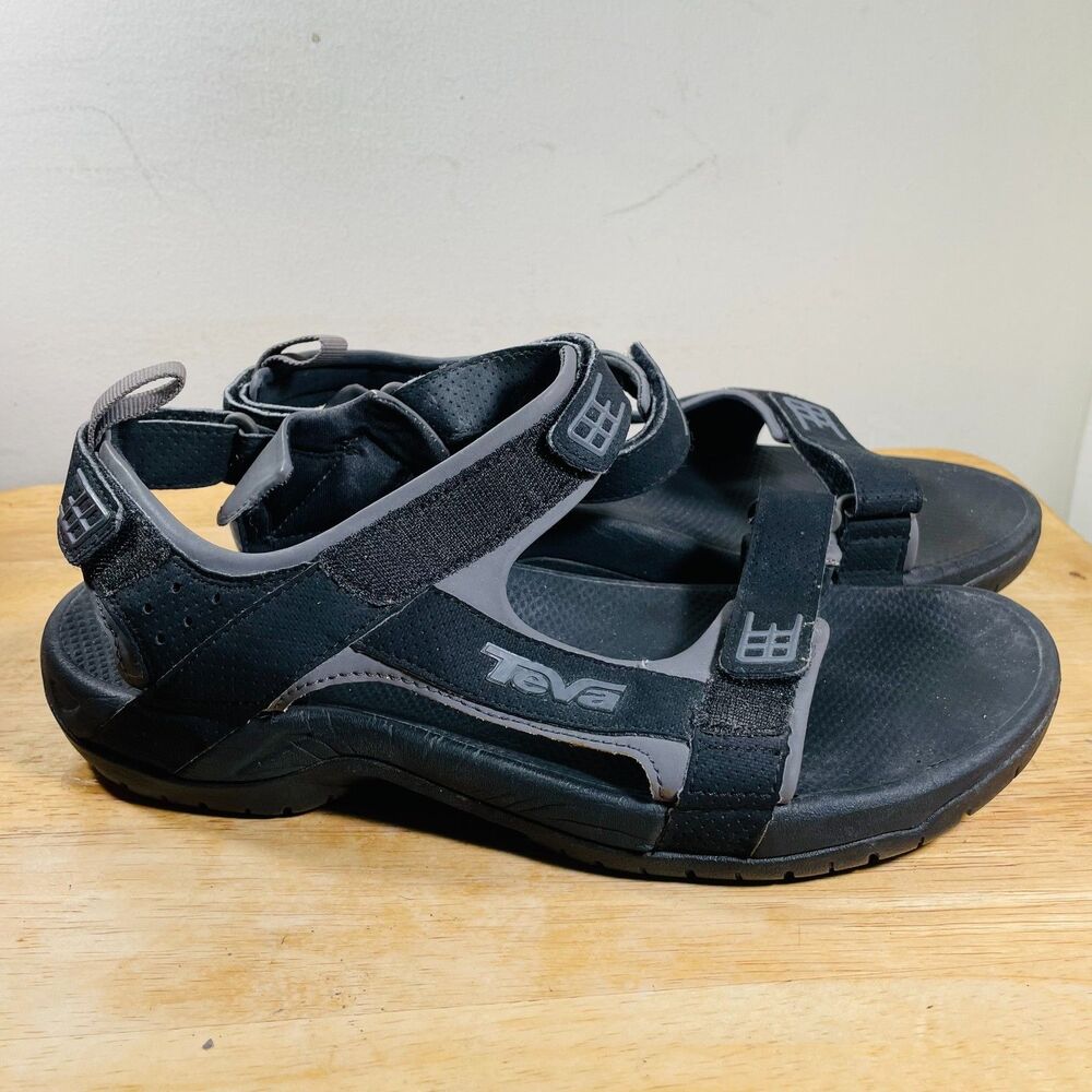 Teva Minam Mens Size US 10 Shoes Black Hiking Outdoor Sandals SN4289
